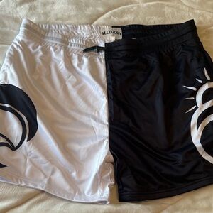 Black and White Athletic Men Shorts